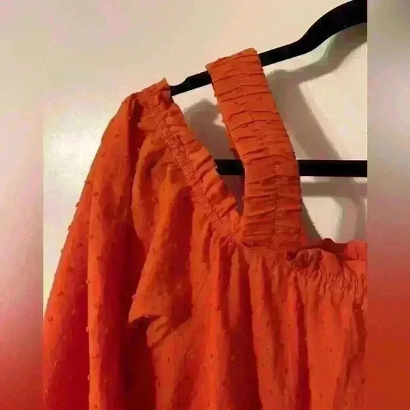 H&M | US 6 | Burnt Orange Off Shoulder Bohemian Dress, Knee Length - Picture 5 of 8